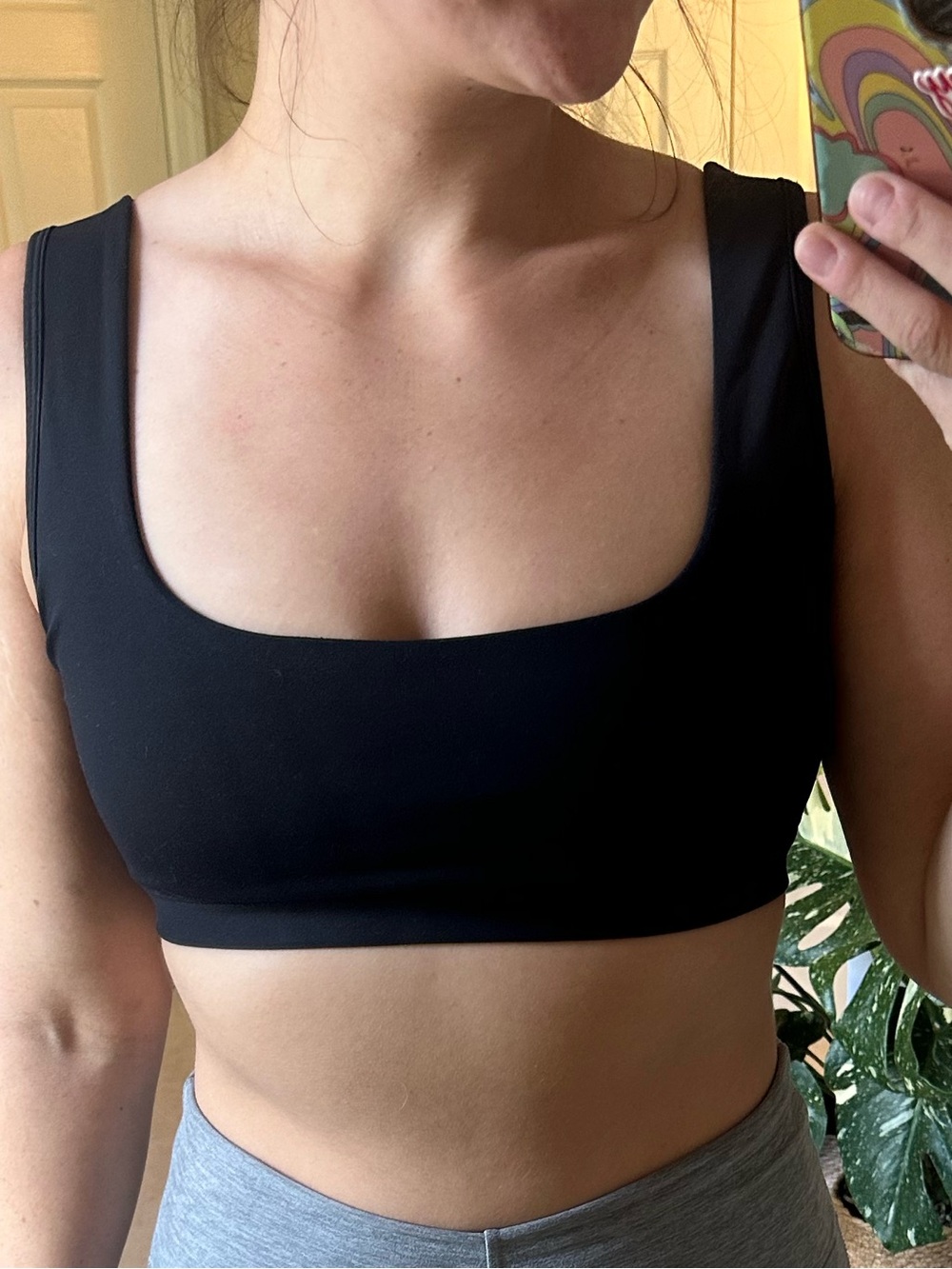 Blogilates Black Square-Neck Criss-Cross Sports Bra